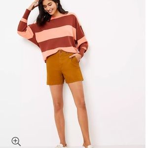 Loft twill shorts color bronze brown size 14 NWT
